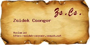 Zsidek Csongor névjegykártya