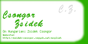 csongor zsidek business card